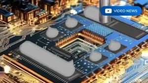 Automated dispensing of Tgel 600 pump-out resistant thermal gel on a printed circuit board.