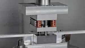 Custom photo-etched and manually formed metal EMI shielding components.
