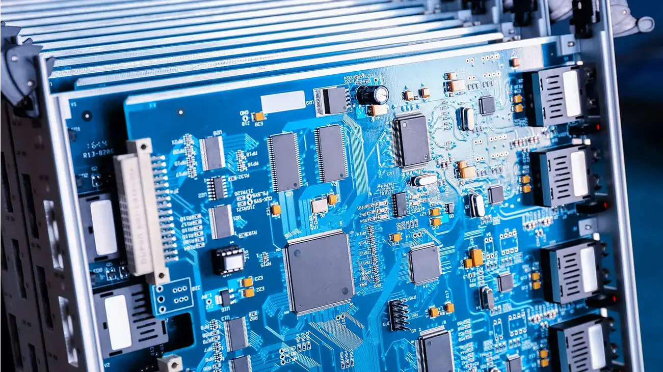 Hybrid thermo-magnetic gap filler applied to a high-density PCB to solve thermal and EMI issues simultaneously.